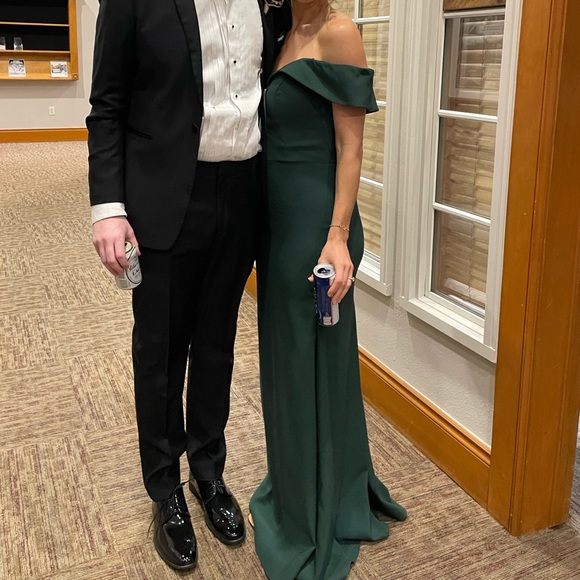 Morilee Madeline Gardner Crepe back satin bridesmaid dress hunter green - Picture 3 of 11